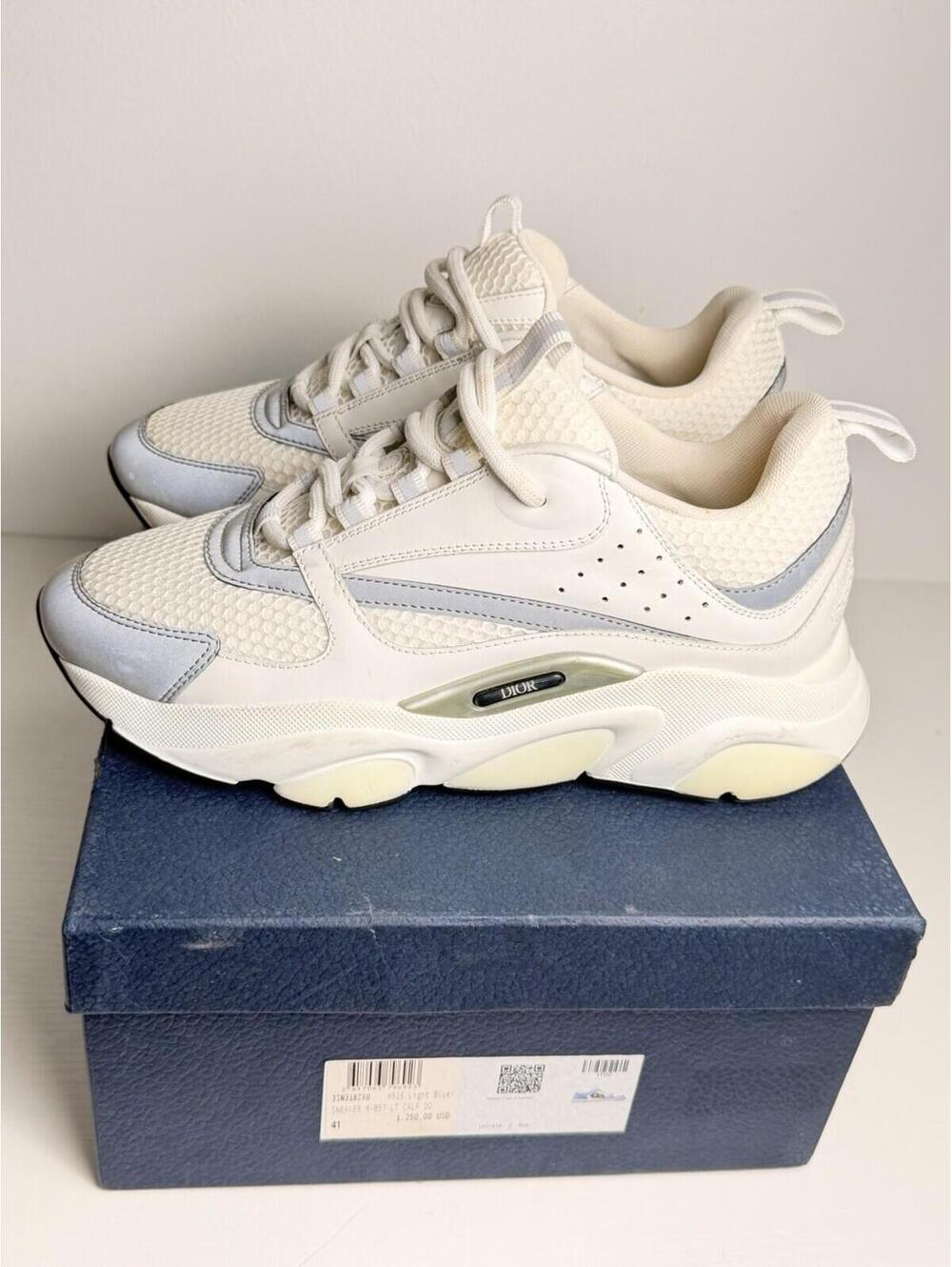 Dior B22 Sneakers White & Light Blue Mesh SZ 40 (US 7) - Picture 2 of 5